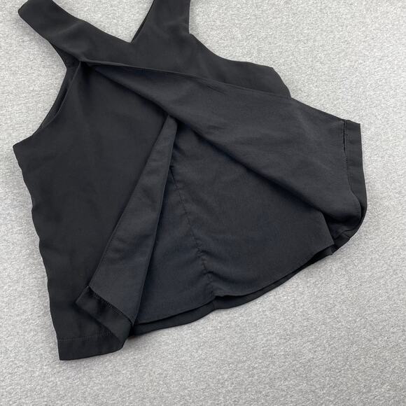 Lulus Party Time Sleeveless Top Size S Black High Neck Crossover Open Tulip Back - Picture 11 of 14